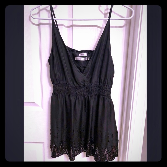 Black silk tank top - Picture 1 of 6